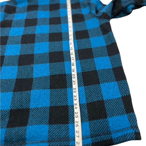 North Face Pullover Men’s Large Blue Black Plaid Fleece 1/2 Zip Gordon Lyons - Picture 9 of 11